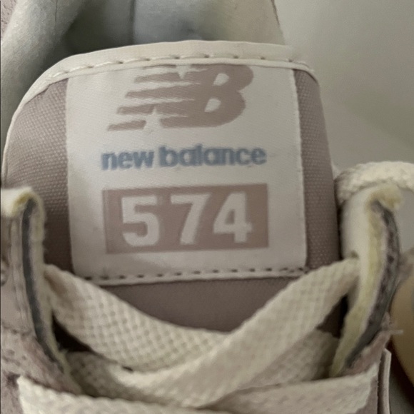 New Balance 574 Sneakers in Light Gray and Sky Blue - Picture 2 of 4